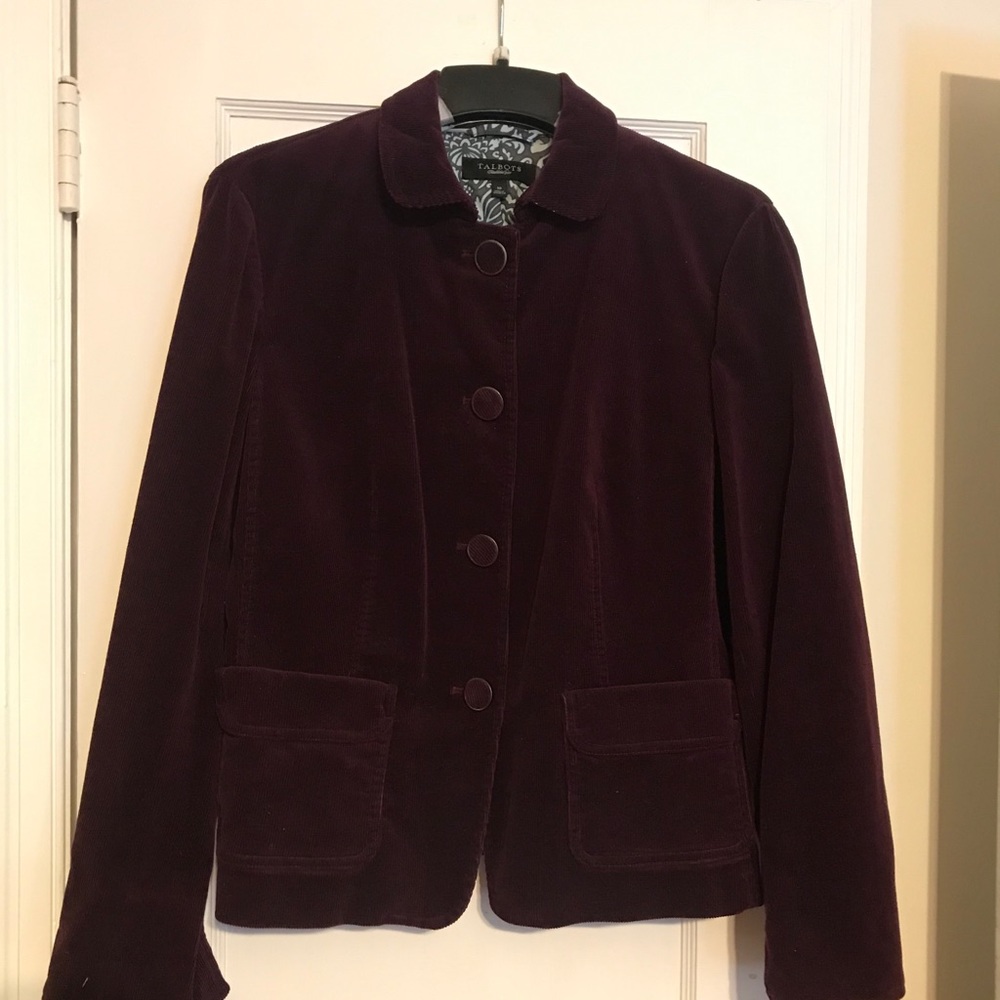 Talbots  Burgundy Corduroy Jacket Size 10